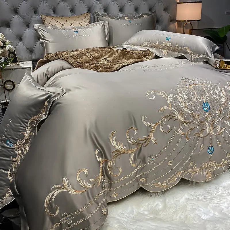 Ice Silk Quilt Sets Bed Sheets Bedding Four-piece Set DazzleTrove