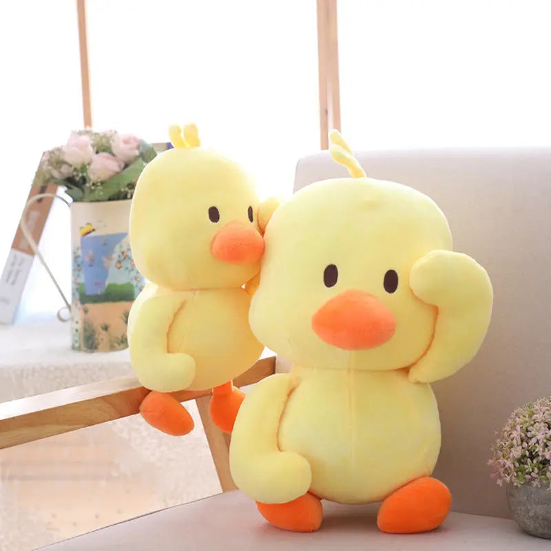 Little yellow duck figurine dancing expression small yellow duck plush toy DazzleTrove