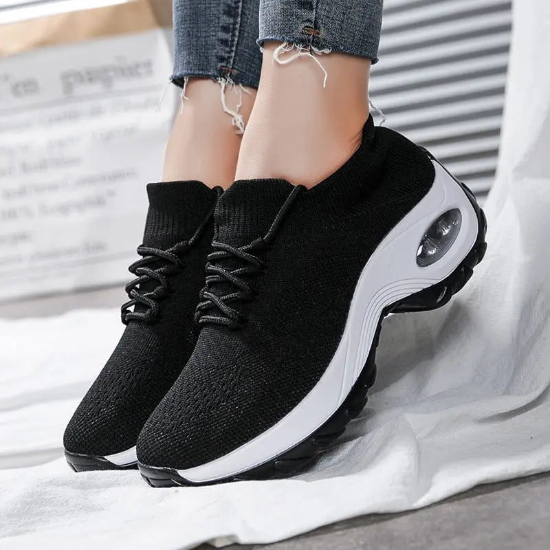 Sports shoes women flying knit socks shoes shaking shoes DazzleTrove