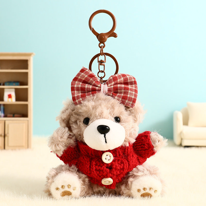 Fashion Plush Bear Doll Keychain Pendant