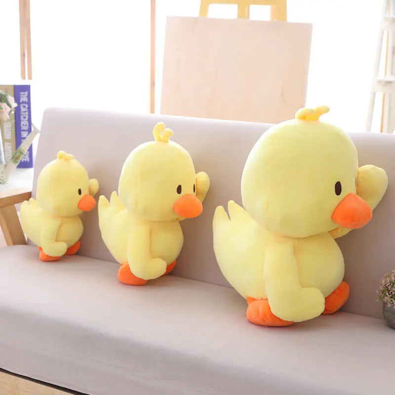 Little yellow duck figurine dancing expression small yellow duck plush toy DazzleTrove