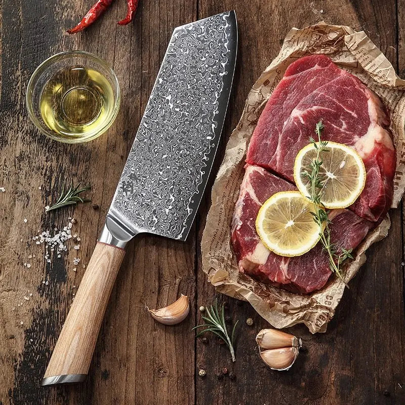Damascus Kitchen Knife DazzleTrove