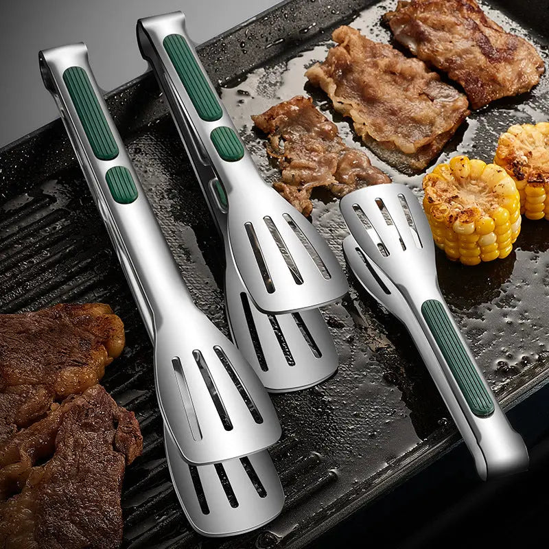 7 9 12inch Kitchen Tongs 304 Stainless Steel Grill Tongs For Cooking BBQ Non-Slip Salad Tongs Clips Tong Kitchen Accessories DazzleTrove