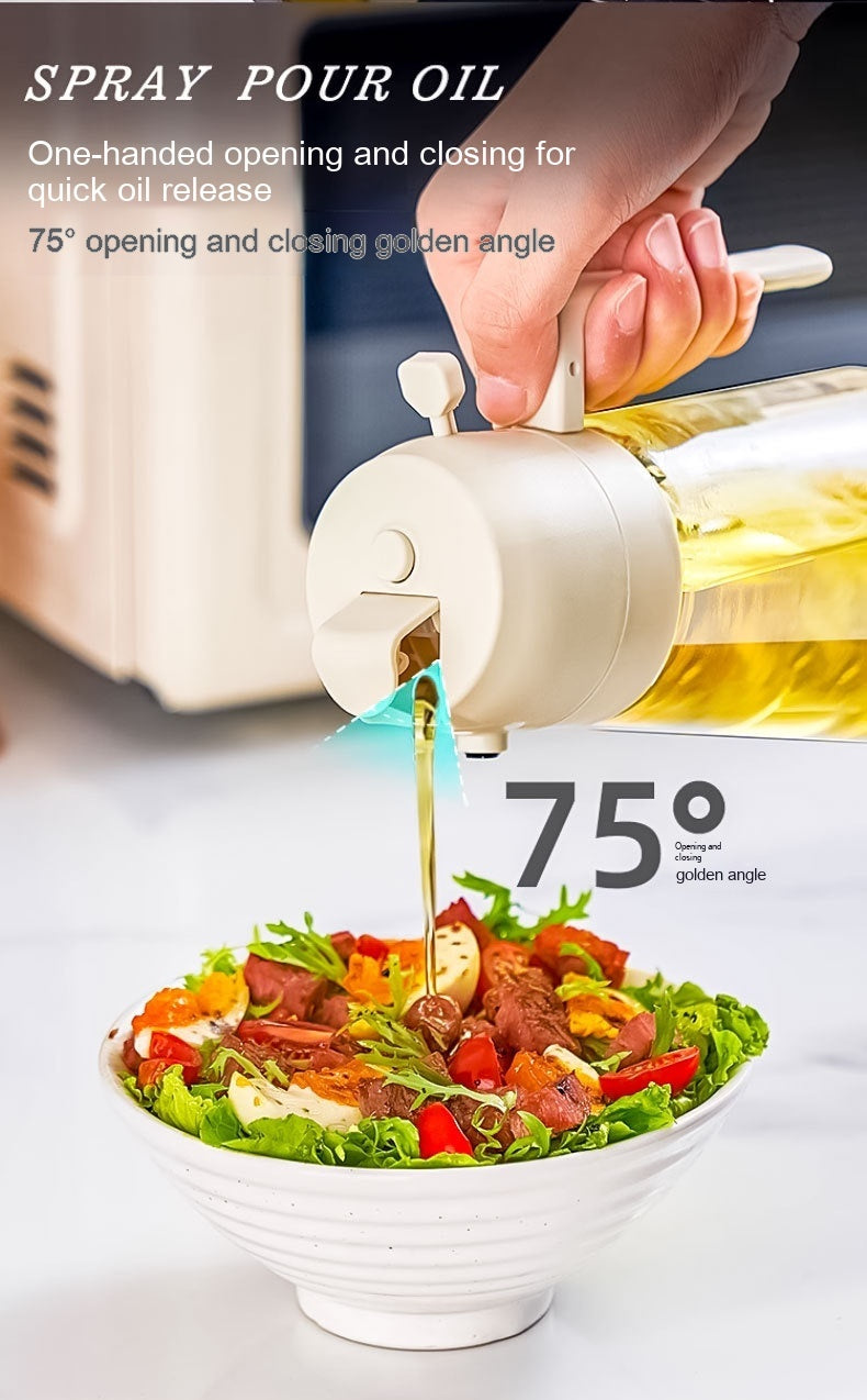 470ML Olive Oil Sprayer Dispenser For Cooking BBQ 2 In 1 Glass Oil Vinegar Soy Sauce Spray Kitchen Oil Bottle For Air Fryer DazzleTrove