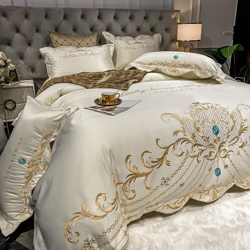 Ice Silk Quilt Sets Bed Sheets Bedding Four-piece Set DazzleTrove