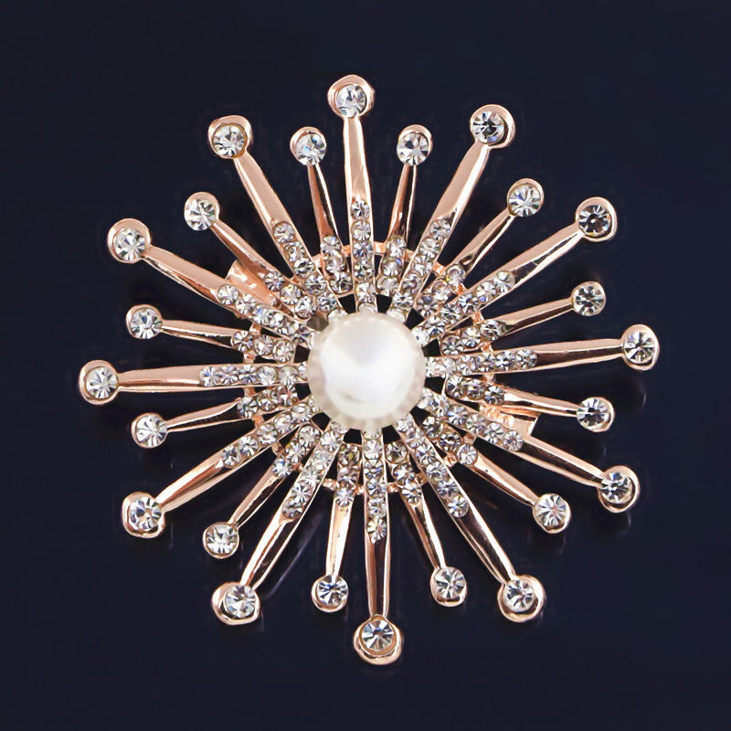 Fashion Crystal Sun Broche For Women Sunflower Brooches Pins Cristal Perla Brochase Voor Vrouwen Jewelry Dropshipping
