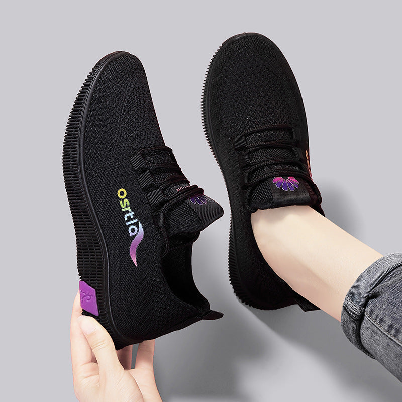 Ladies Flying Weaving Women's Shoes Spring New Ladies Casual Shoes DazzleTrove