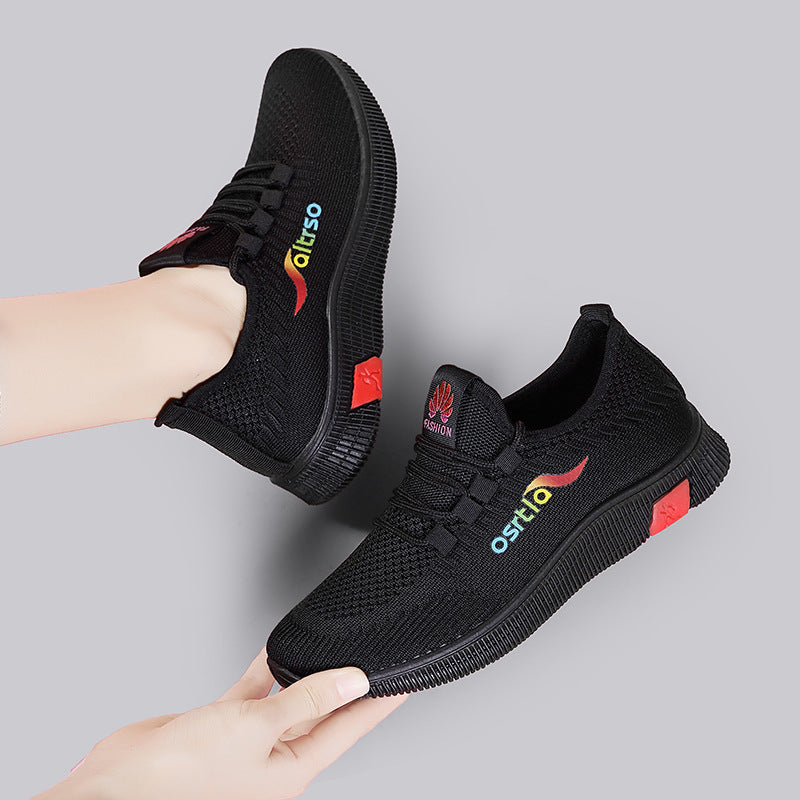 Ladies Flying Weaving Women's Shoes Spring New Ladies Casual Shoes DazzleTrove
