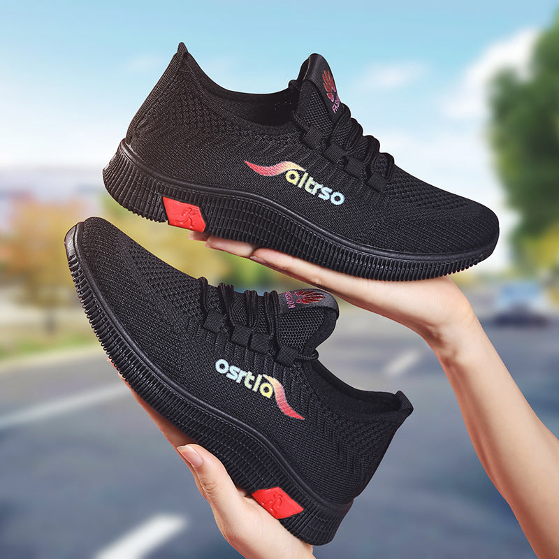 Ladies Flying Weaving Women's Shoes Spring New Ladies Casual Shoes DazzleTrove