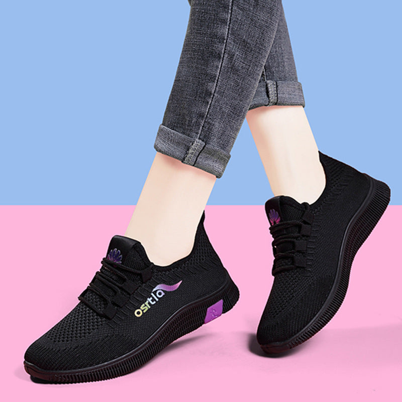Ladies Flying Weaving Women's Shoes Spring New Ladies Casual Shoes DazzleTrove