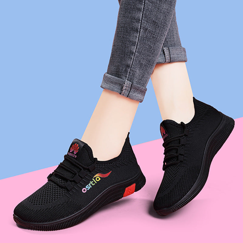 Ladies Flying Weaving Women's Shoes Spring New Ladies Casual Shoes DazzleTrove