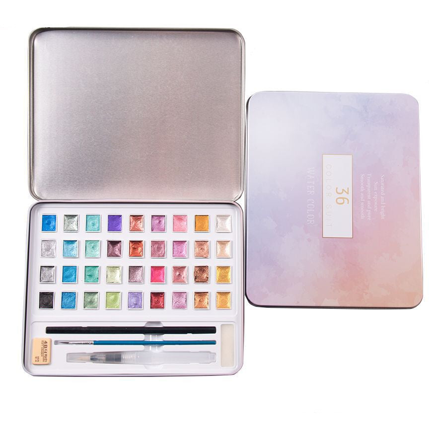 Nail Art Solid Watercolor Paint Set Transparent Pigment Iron Box
