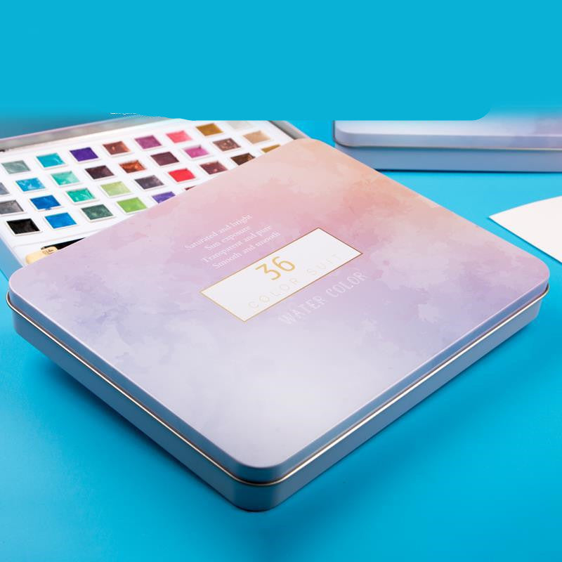 Nail Art Solid Watercolor Paint Set Transparent Pigment Iron Box
