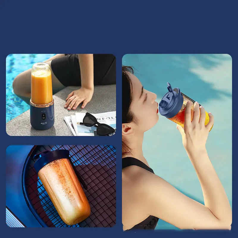 6blade Portable Blender Mini Juicer Cup Extractor Smoothie USB Charging Fruit Squeezer Blender Food Mixer Ice Crusher Portable Juicer Machine DazzleTrove