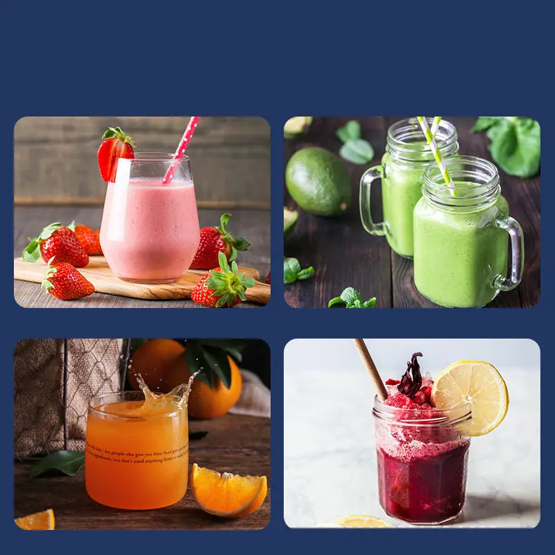 6blade Portable Blender Mini Juicer Cup Extractor Smoothie USB Charging Fruit Squeezer Blender Food Mixer Ice Crusher Portable Juicer Machine DazzleTrove