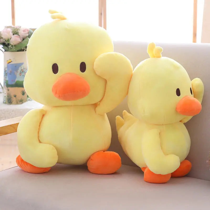 Little yellow duck figurine dancing expression small yellow duck plush toy DazzleTrove