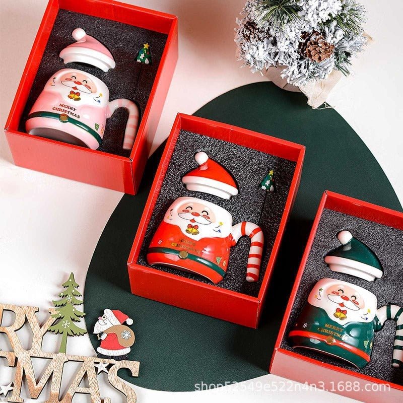 Creative Cartoon Santa Claus Cup Ceramic Cup Christmas Holiday Gift Hand-painted Water Cup Souvenir Mug
