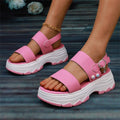 Casual Double-strap Sports Sandals Summer Fashion Solid Color Thick Bottom Buckle Fish Mouth Shoes Women DazzleTrove