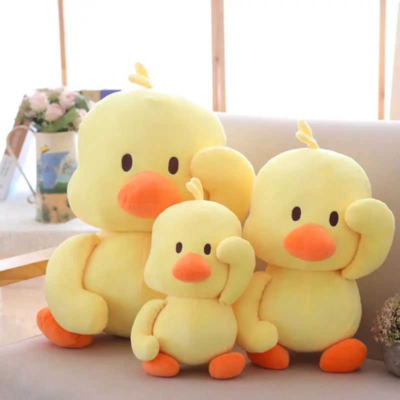 Little yellow duck figurine dancing expression small yellow duck plush toy DazzleTrove