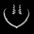 Bridal Jewelry two sets, bridal Rhinestone chain, Wedding Necklace, earring, Rhinestone Necklace, marriage two sets DazzleTrove