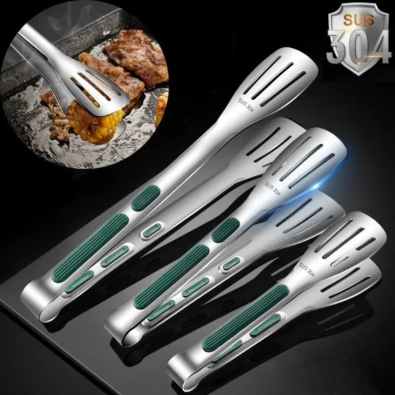 7 9 12inch Kitchen Tongs 304 Stainless Steel Grill Tongs For Cooking BBQ Non-Slip Salad Tongs Clips Tong Kitchen Accessories DazzleTrove