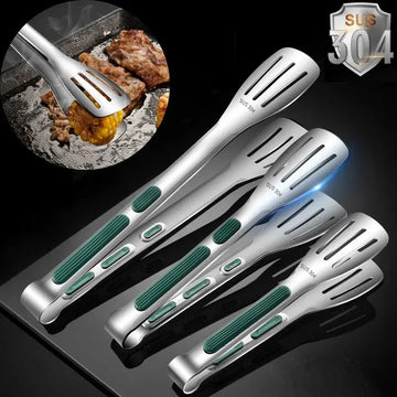 7 9 12inch Kitchen Tongs 304 Stainless Steel Grill Tongs For Cooking BBQ Non-Slip Salad Tongs Clips Tong Kitchen Accessories DazzleTrove
