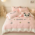 Cotton Four-piece Set Washed Fitted Sheet Duvet Cover Sheets Three-piece Bedding Set DazzleTrove