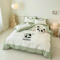 Cotton Four-piece Set Washed Fitted Sheet Duvet Cover Sheets Three-piece Bedding Set DazzleTrove