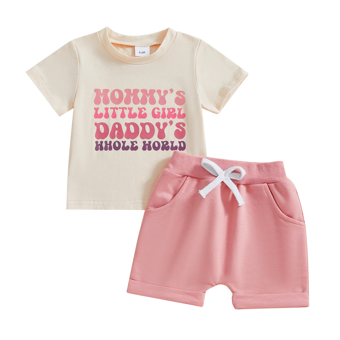 Baby Girl Letter Print Short-sleeve Suit