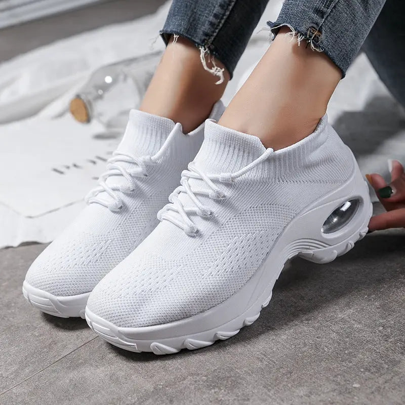Sports shoes women flying knit socks shoes shaking shoes DazzleTrove