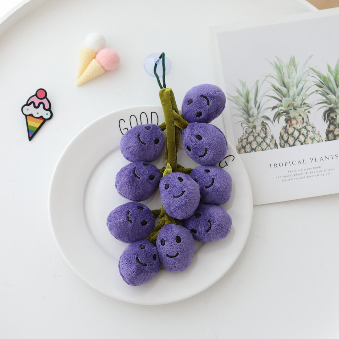 Cute String Of Grapes Plush Toy Doll Pendant DazzleTrove