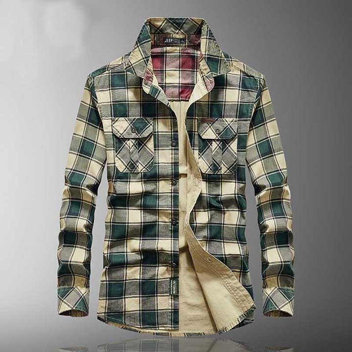 Men's long sleeve plaid shirt