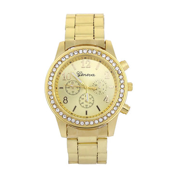 Geneva Watch Mens Diamond alloy three eye movement quartz Mens Watch Watch DazzleTrove
