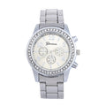 Geneva Watch Mens Diamond alloy three eye movement quartz Mens Watch Watch DazzleTrove