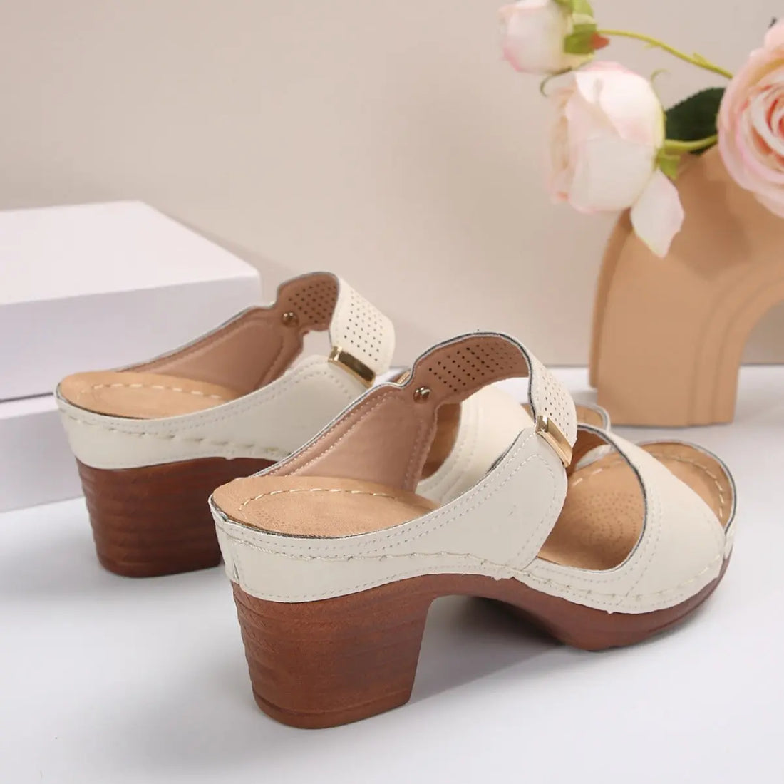 Women's Casual Anti Slip Thick Soled High Heel Sandals DazzleTrove