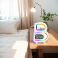 2024 New B-Shaped Blutooth Speaker Multifunctional Smart Music Rhythm Lighting Phone Wireless Charger TF Card AUX Input Standard Mode DazzleTrove