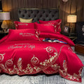 Ice Silk Quilt Sets Bed Sheets Bedding Four-piece Set DazzleTrove