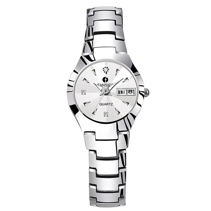 Fansico Fan Poem New Tungsten Mens Watch Dual Calendar Table 1192 Non Mechanical Watches DazzleTrove