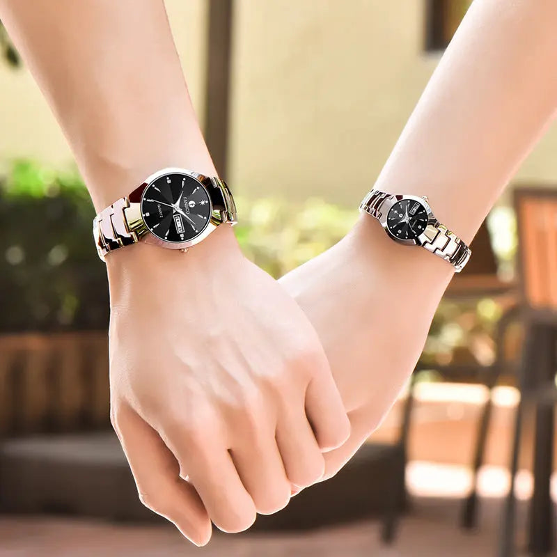 Fansico Fan Poem New Tungsten Mens Watch Dual Calendar Table 1192 Non Mechanical Watches DazzleTrove
