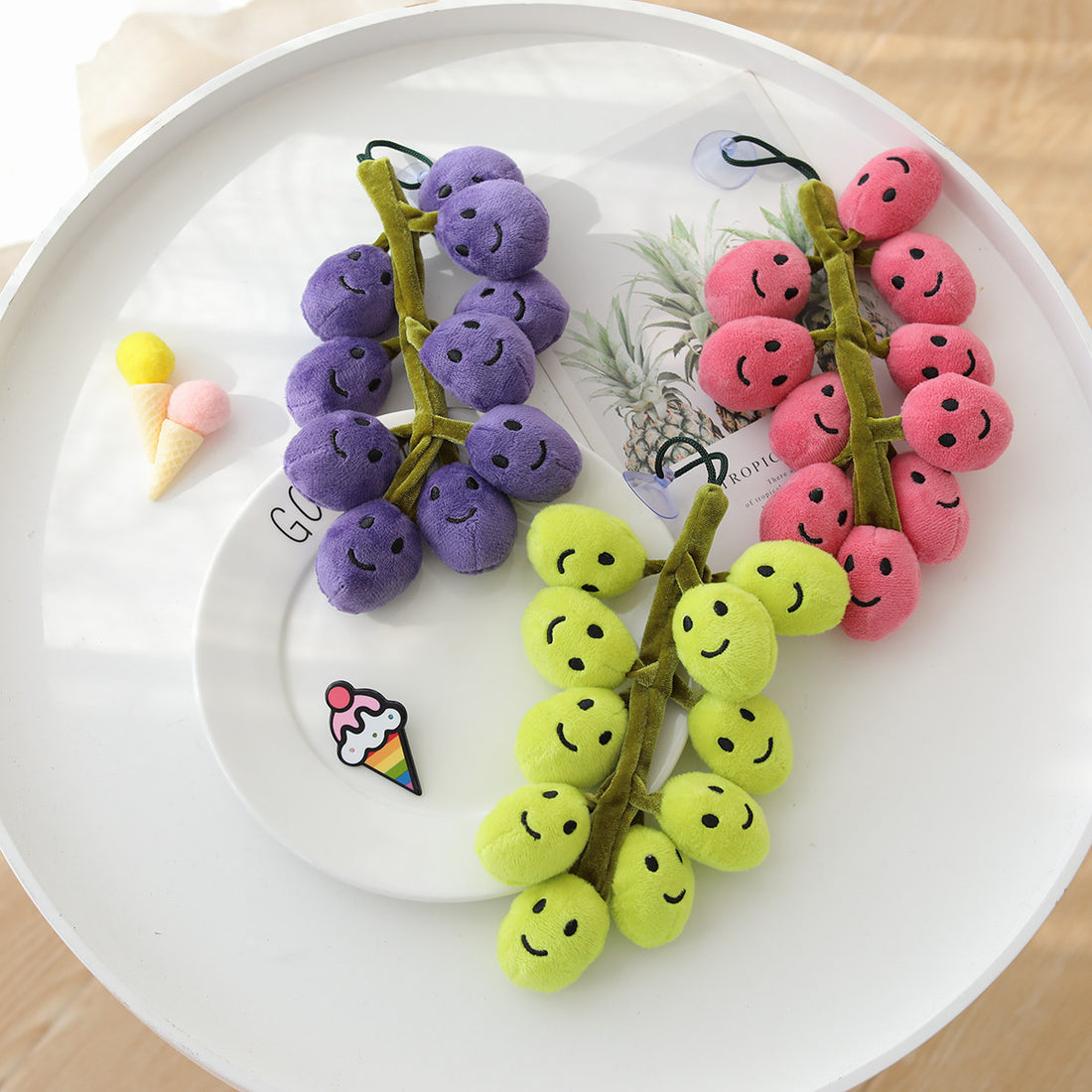 Cute String Of Grapes Plush Toy Doll Pendant DazzleTrove