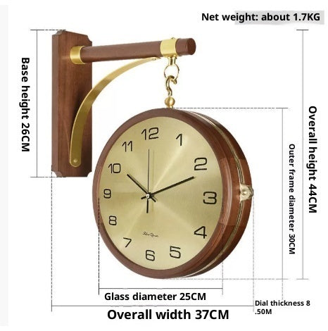 Modern Double-sided Wall Clock High-end Round Design