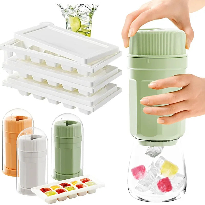 Twisting Ice Cup Rotating Release Ice Cube Trays Rotation With Cover Ice Block Mold For Freezer Home Refrigerator Storage DazzleTrove