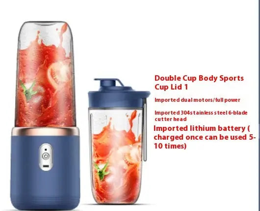 6blade Portable Blender Mini Juicer Cup Extractor Smoothie USB Charging Fruit Squeezer Blender Food Mixer Ice Crusher Portable Juicer Machine DazzleTrove