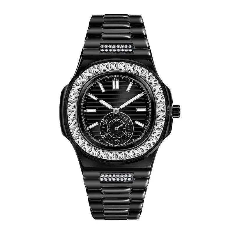 Mens Fashion Alloy Band Diamond Gifts Watches DazzleTrove