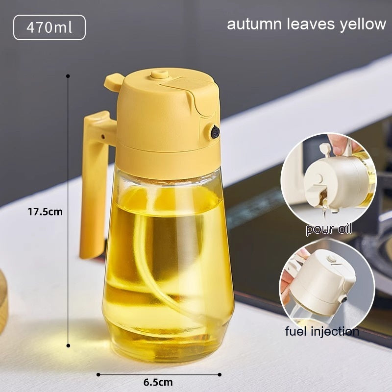 470ML Olive Oil Sprayer Dispenser For Cooking BBQ 2 In 1 Glass Oil Vinegar Soy Sauce Spray Kitchen Oil Bottle For Air Fryer DazzleTrove