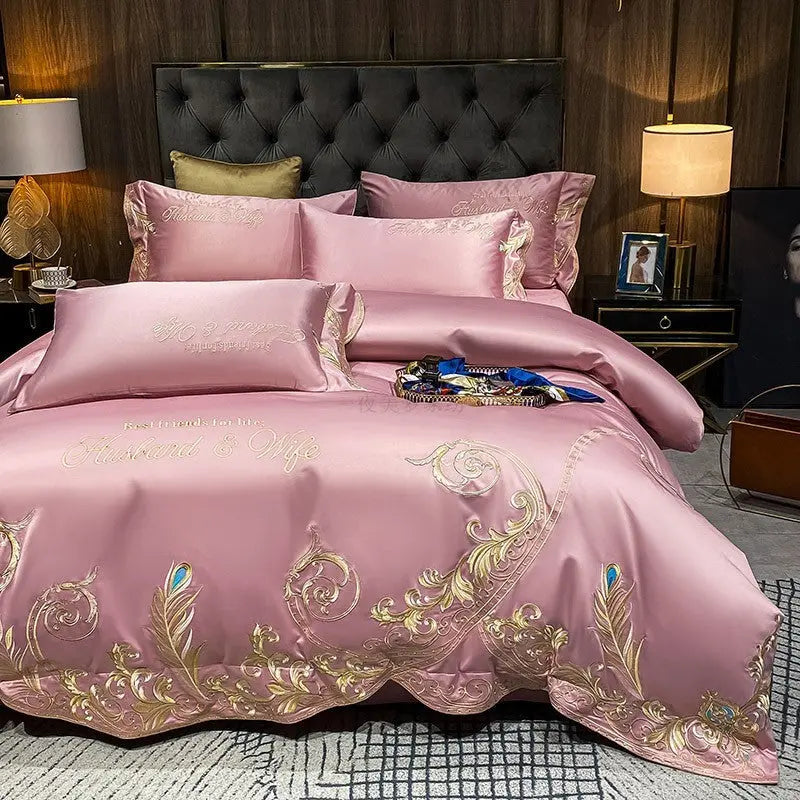Ice Silk Quilt Sets Bed Sheets Bedding Four-piece Set DazzleTrove