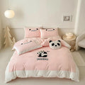 Cotton Four-piece Set Washed Fitted Sheet Duvet Cover Sheets Three-piece Bedding Set DazzleTrove