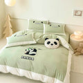Cotton Four-piece Set Washed Fitted Sheet Duvet Cover Sheets Three-piece Bedding Set DazzleTrove