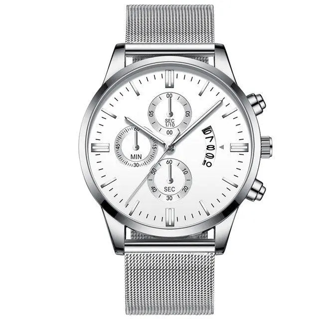 Mens Business Luxury Watches For Men Mesh Band Quartz Watch DazzleTrove