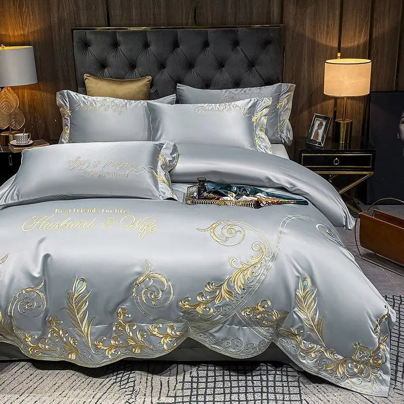 Ice Silk Quilt Sets Bed Sheets Bedding Four-piece Set DazzleTrove